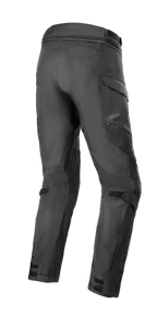 Alpinestars Andes Air Drystar® Pants, Motorcycle Pants, Black, rear view showing extensive mesh panels for airflow, cargo pockets, and adjustable hook-and-loop straps at the calves and ankles, durable textile construction for adventure touring