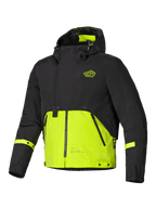 Alpinestars Mootant vattentät parka, modulär motorcykeljacka för herrar, limegrön och svart, CE-certifierad med huva