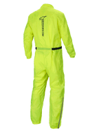 Alpinestars Hurricane Rain V2 regnställ, gult vattentätt MC-ställ, baksida med reflekterande Alpinestars-logotyp och lätt textilkonstruktion