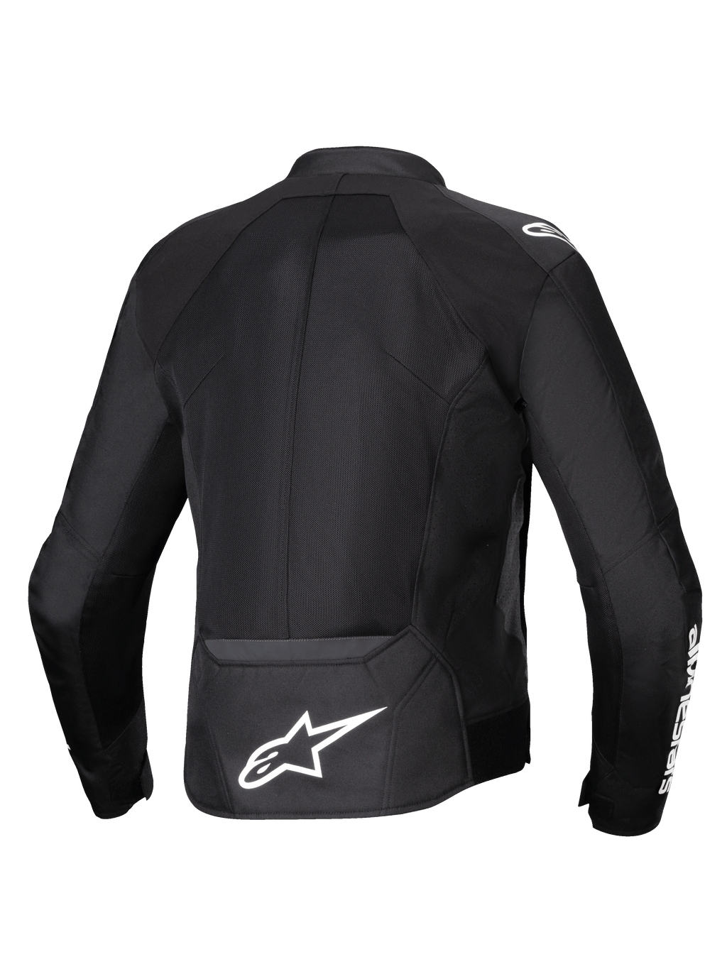 Alpinestars Viper Air V4 jacka, svart motorcykeljacka i textil med ventilerade meshpaneler och Astars-logotyp på ryggen.