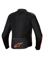 Alpinestars Viper Air V4 MC-jacka i svart och röd fluo, ryggvy med stora meshpaneler för maximal ventilation.