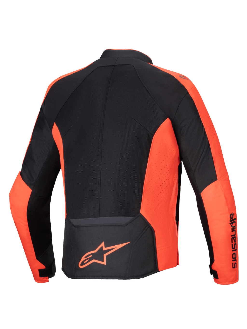 Alpinestars Viper Air V4 jacka, motorcykeljacka med meshpaneler, röd och svart, textil, sedd bakifrån.
