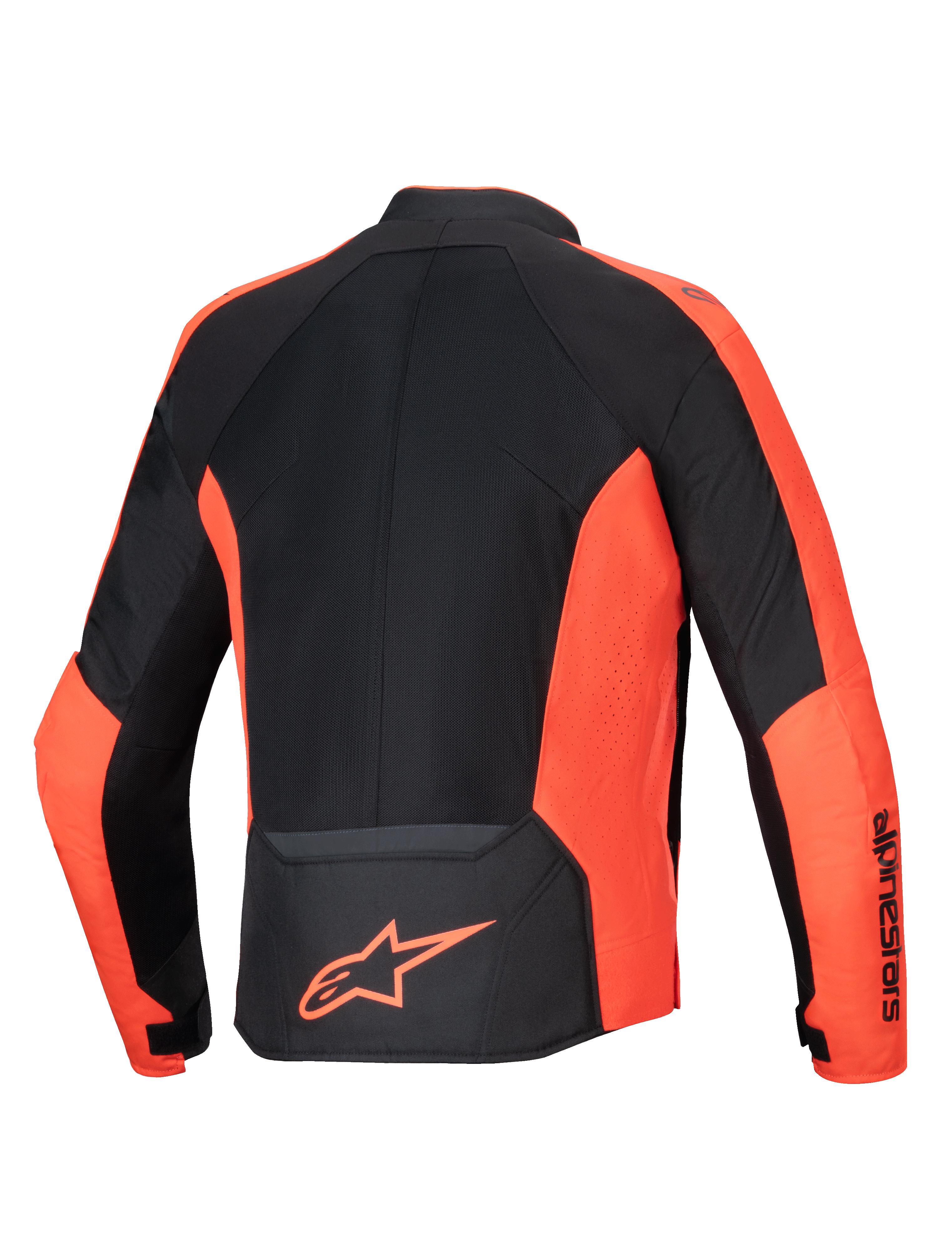 Alpinestars Viper Air V4 jacka, motorcykeljacka med meshpaneler, röd och svart, textil, sedd bakifrån.
