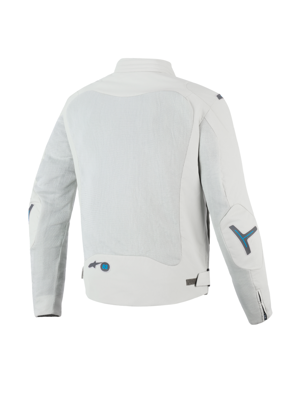 Alpinestars Circal-1 Air jacka, urban MC-jacka för herrar, baksida med återvunna meshpaneler för luftflöde, grå med blå accenter