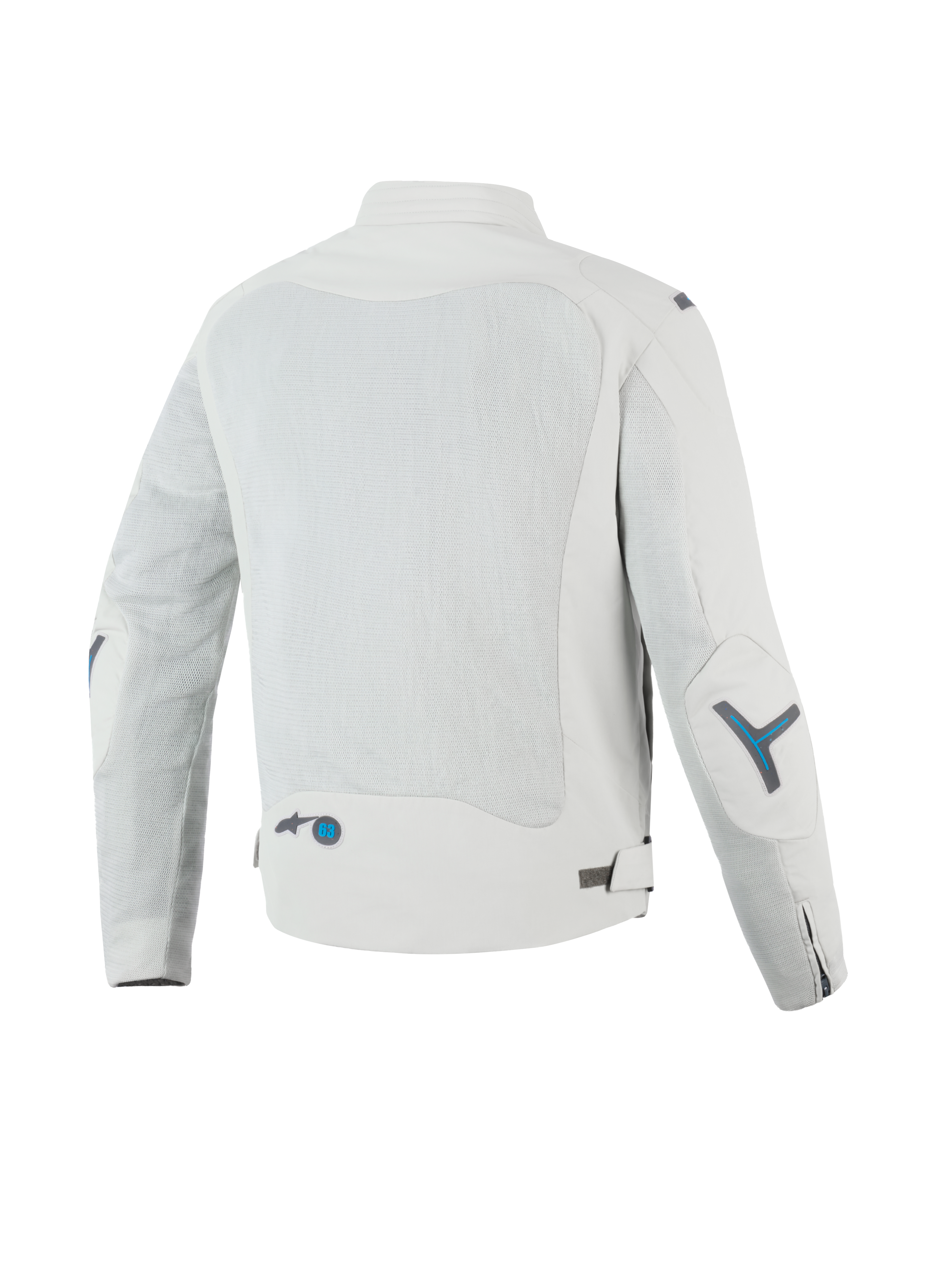 Alpinestars Circal-1 Air jacka, urban MC-jacka för herrar, baksida med återvunna meshpaneler för luftflöde, grå med blå accenter