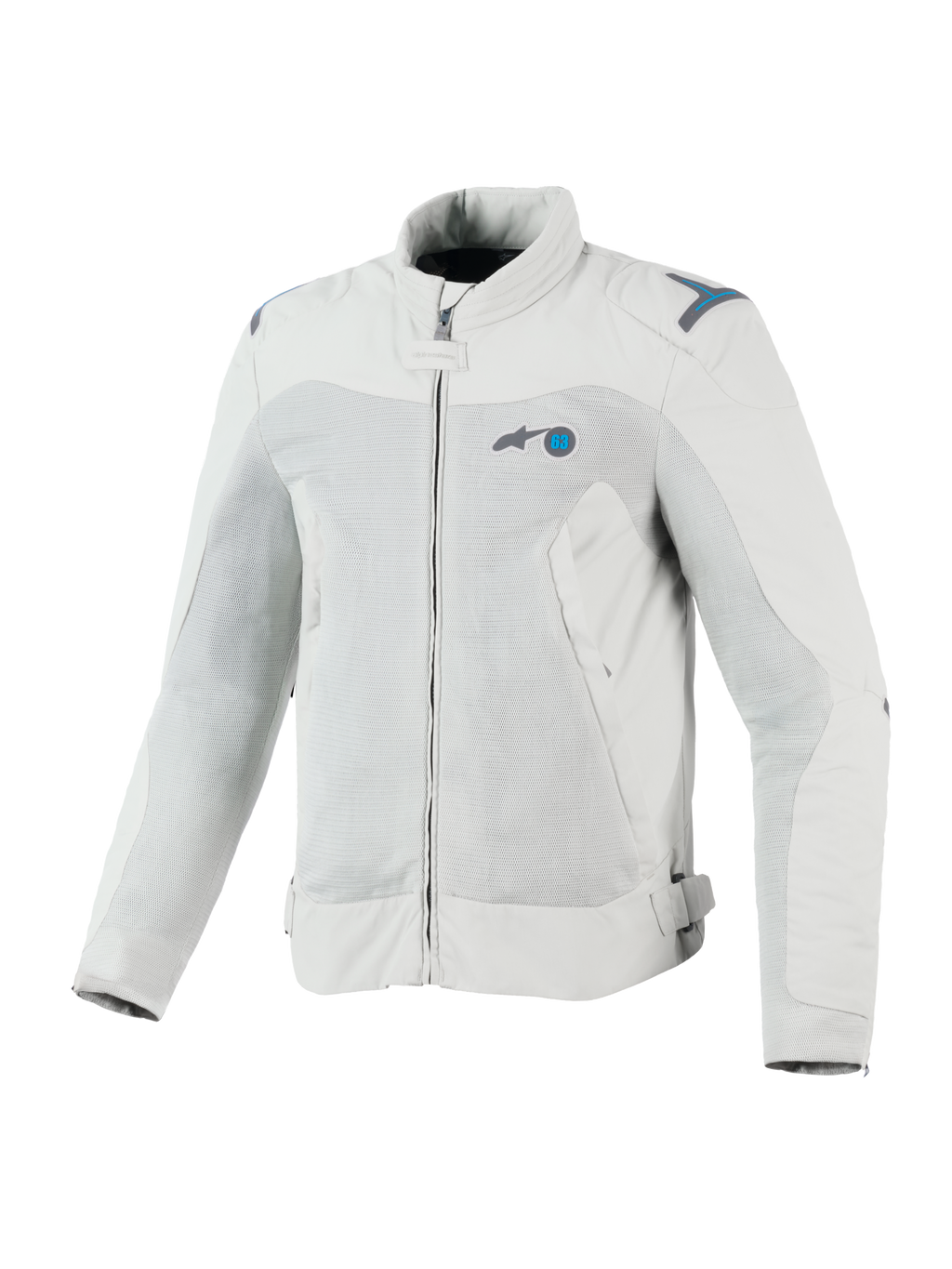 Alpinestars Circal-1 Air jacka, urban MC-jacka, grå och blå, med meshpaneler för luftflöde och CE-certifierat skydd