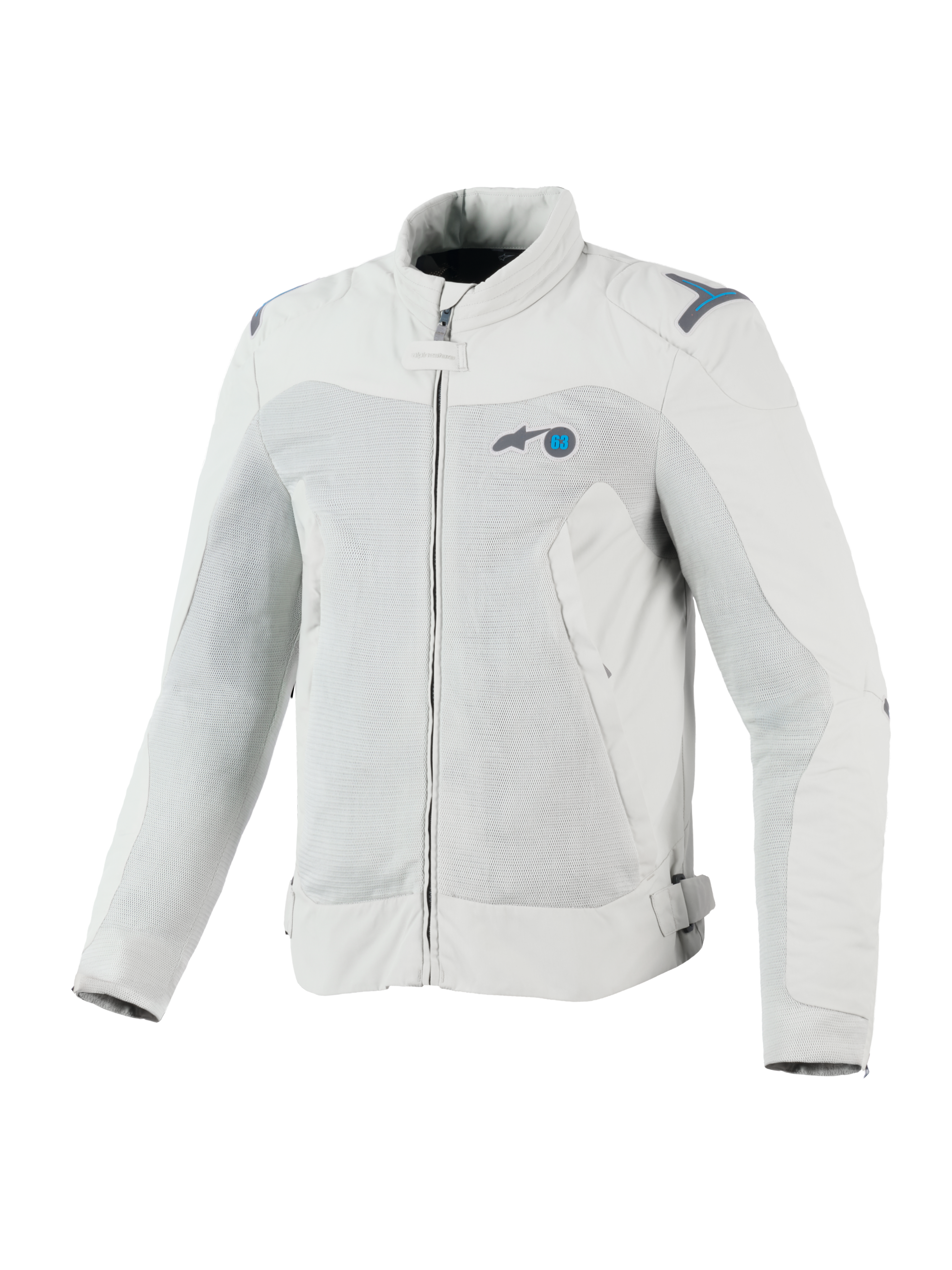 Alpinestars Circal-1 Air jacka, urban MC-jacka, grå och blå, med meshpaneler för luftflöde och CE-certifierat skydd