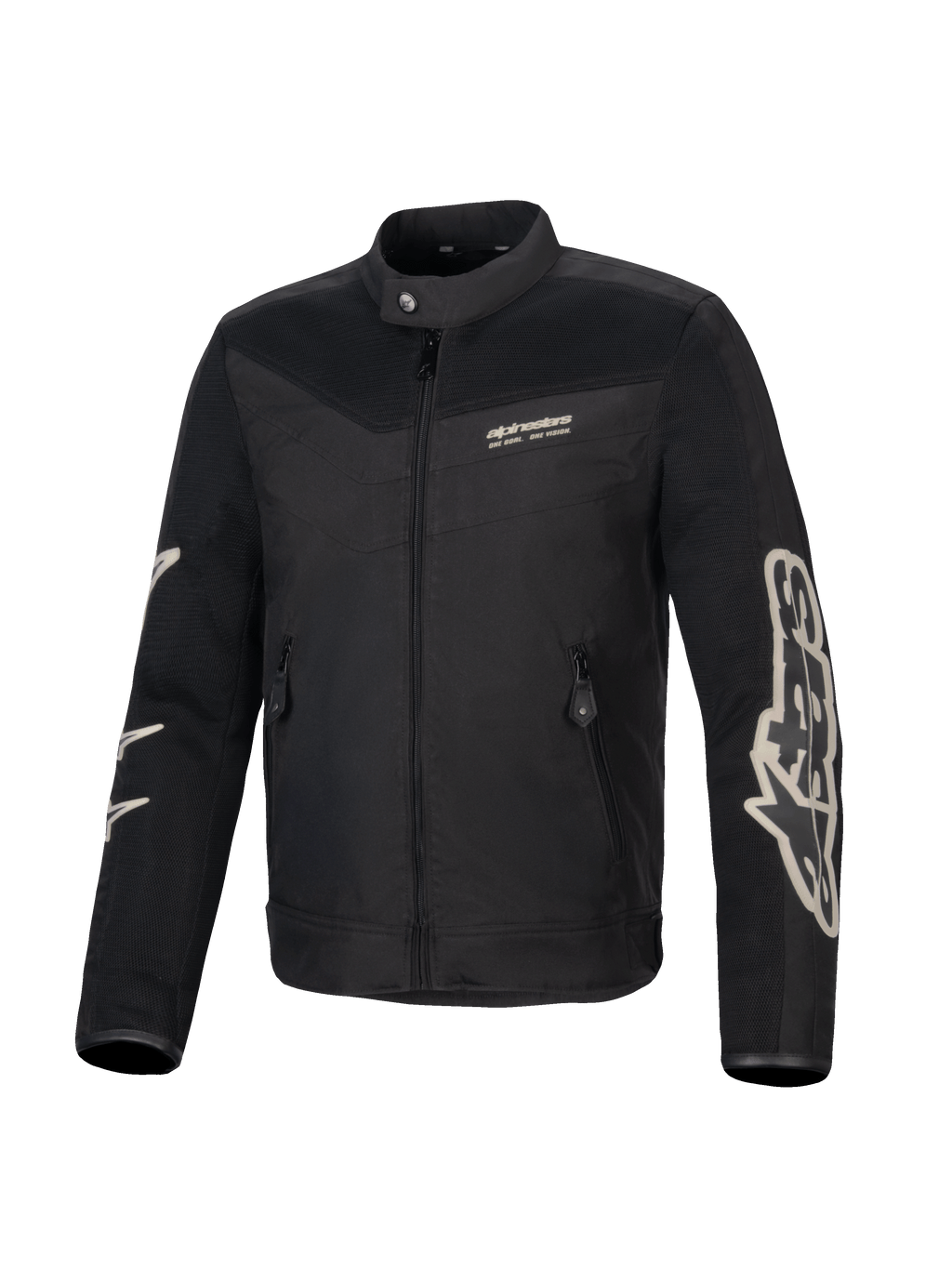Alpinestars T-Dyno Air jacka, svart MC-jacka i textil med vintageinspirerad design, utökade 3D-meshpaneler för luftflöde och CE-certifierat skydd