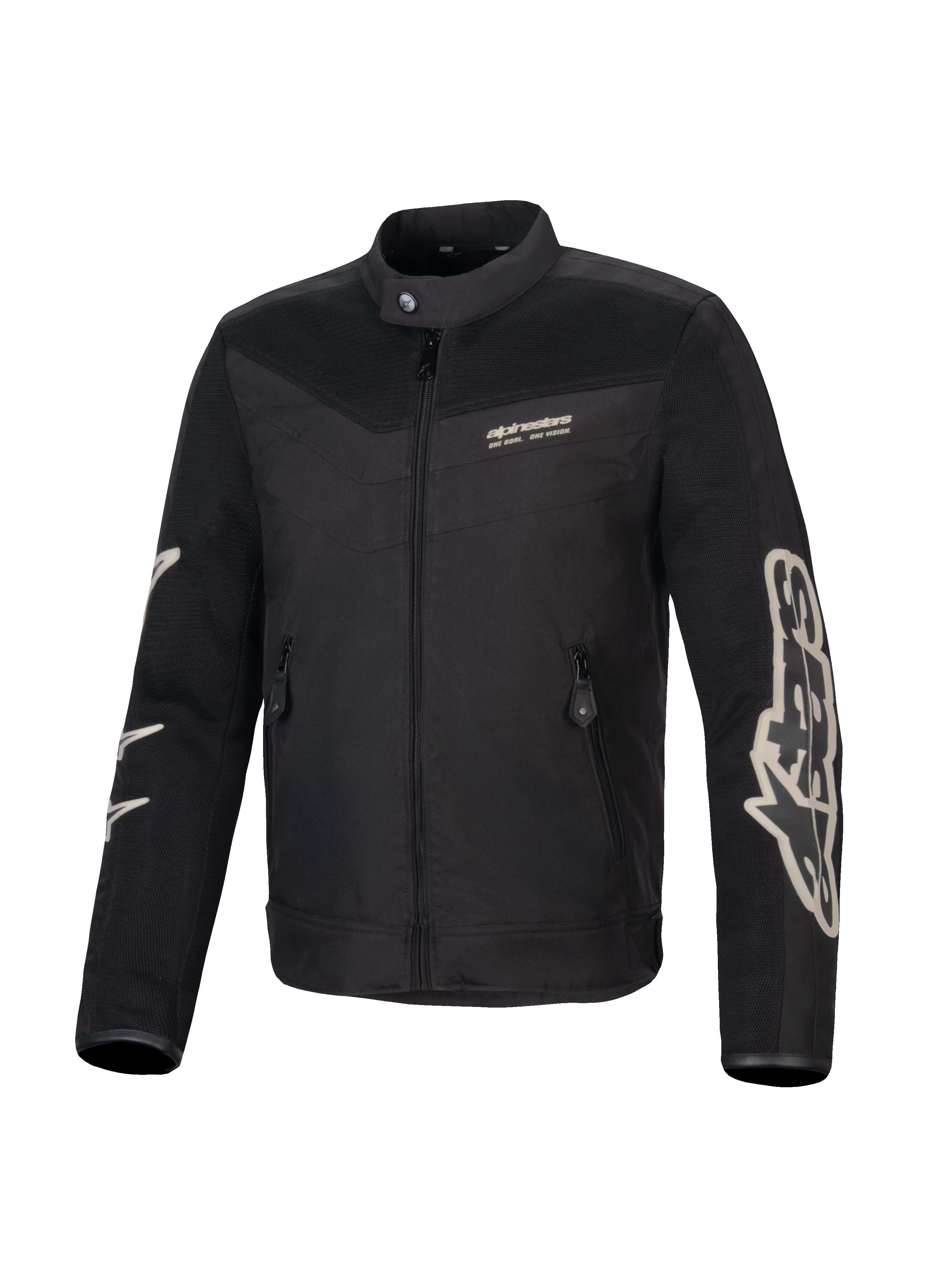 Alpinestars T-Dyno Air jacka, svart MC-jacka i textil med vintageinspirerad design, utökade 3D-meshpaneler för luftflöde och CE-certifierat skydd