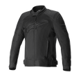 Alpinestars T-SP X Superair Jacket, Black Motorcycle Jacket, tonal chest and shoulder logos, extensive mesh paneling for airflow, front zipper, side pockets, and adjustable waist straps, sporty road riding design