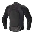 Alpinestars SMX Air-jacka, svart, ryggvy, med stora paneler i teknisk mesh för ventilation, Tech-Air Ready-logotyp på övre ryggen, Alpinestars stjärnlogotyp på nedre ryggen, motorcykeljacka i sportmodell av textil.