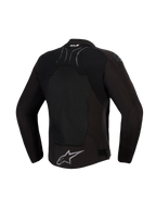 Alpinestars SMX Air Jacket, Black Anthracite, ryggvy, med en stor tech mesh-panel för ventilation, Tech-Air® Ready-märkning på övre delen av ryggen och silverfärgad Alpinestars stjärnlogotyp i nederkanten, designad för sportkörning i varmt väder.