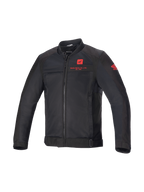 Alpinestars Honda Luc V2 Air jacka, urban MC-jacka i bomberstil för herr, svart och röd, ventilerad mesh med Honda-logotyp