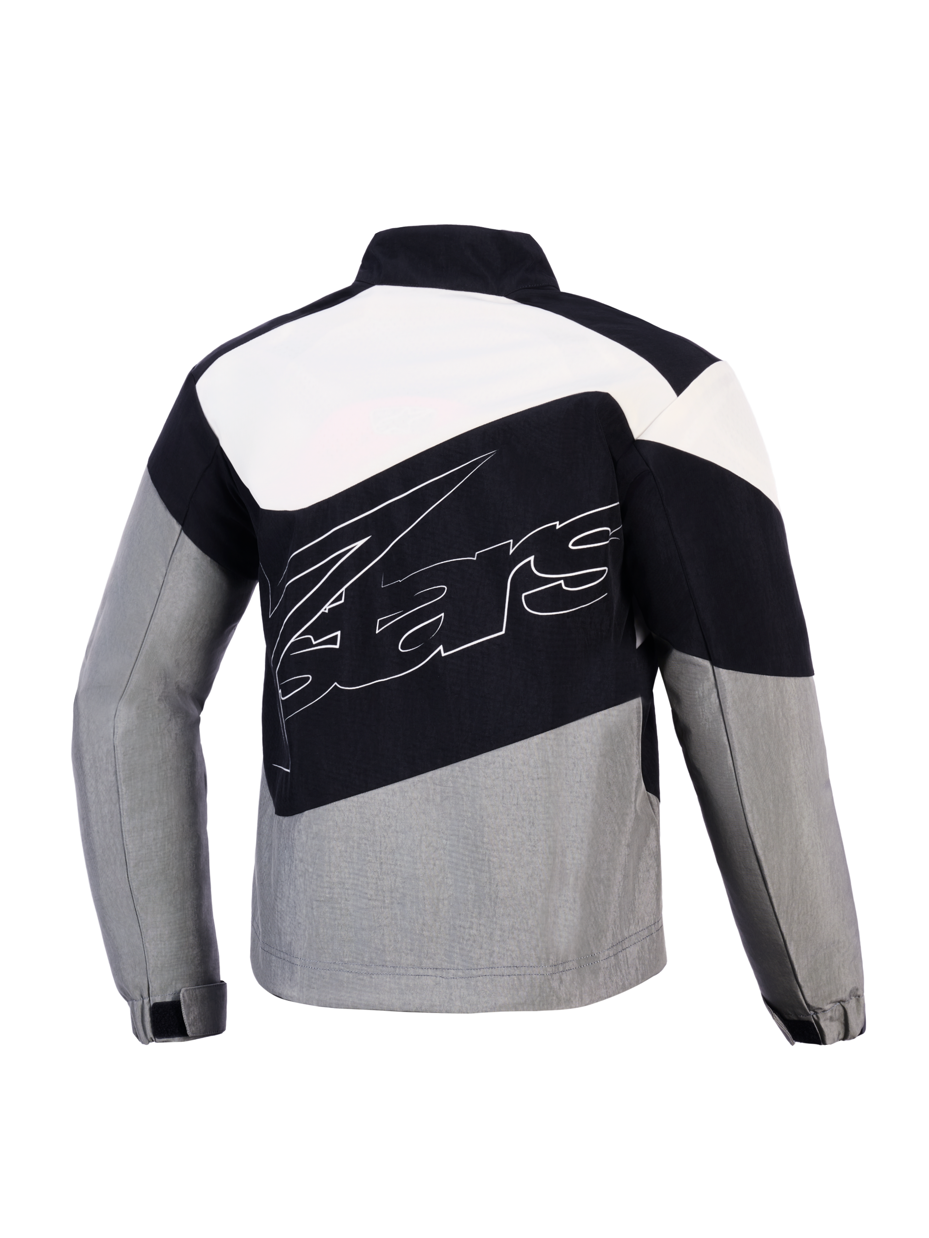Alpinestars Stella Moshell jacka, vindtät urban motorcykeljacka för dam, svart och grå textil, ryggvy