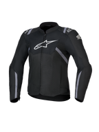Alpinestars Honda Stella T-SPS Air V2 motorcykeljacka för dam, textiljacka, svart med vita Alpinestars- och Honda-logotyper, grå ränder, perforerade meshpaneler för luftflöde, sportig passform