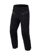 Alpinestars Flex-AST Canvas Pants Short, urban motorcycle pants, Black, featuring dual-access zippered front pockets, workwear-inspired canvas construction, and pre-shaped knee panels, clean utilitarian design for riding protection and comfort