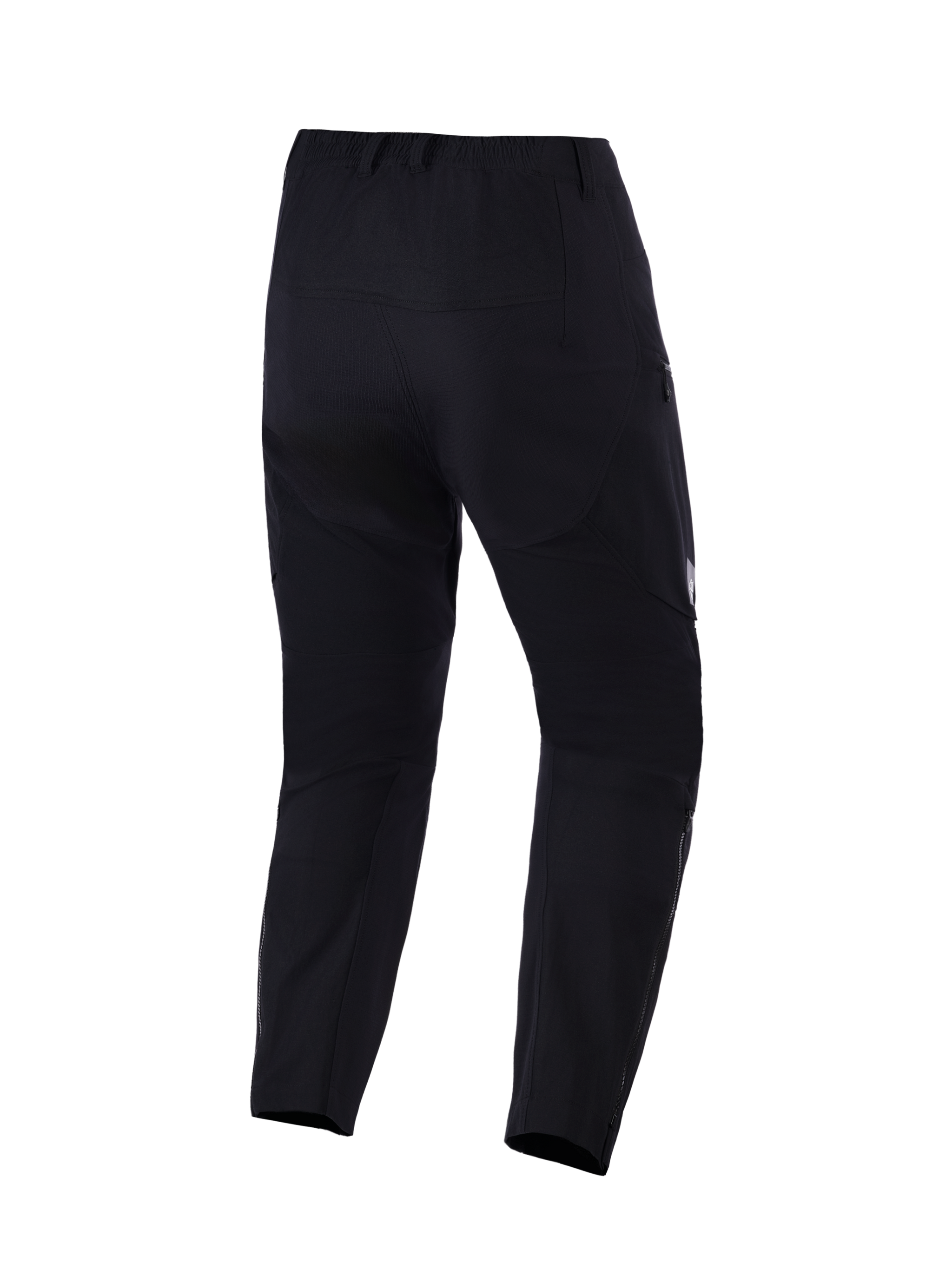 Alpinestars Explore AST Pants Short, Adventure Motorcycle Pants, Black, rear view showing ripstop construction, zippered leg hems, and ergonomic fit for warm-weather riding