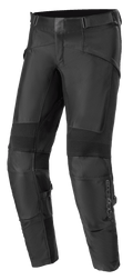 Alpinestars T SP-5 Rideknit-byxor, svarta motorcykelbyxor i textil med ribbade stretchpaneler vid knäna, justerbara midjeremmar, slitstarka stickade sektioner för flexibilitet och en avsmalnande passform för sportprestanda.