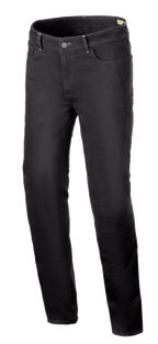 Alpinestars Cult-8 Stretch Denim Pants, motorcykeljeans, Black Rinse, avslappnad regular passform med raka ben, femficksdesign, stretchdenim i monolager med tonala sömmar, avslappnad urban stil