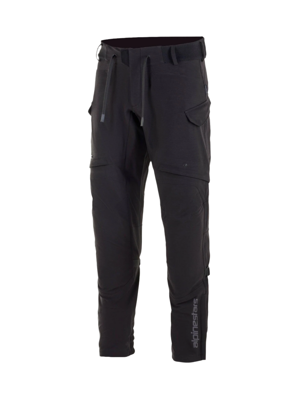 Alpinestars Juggernaut vattentäta MC-byxor för herr, svarta urbana softshellbyxor med integrerade knäskydd.