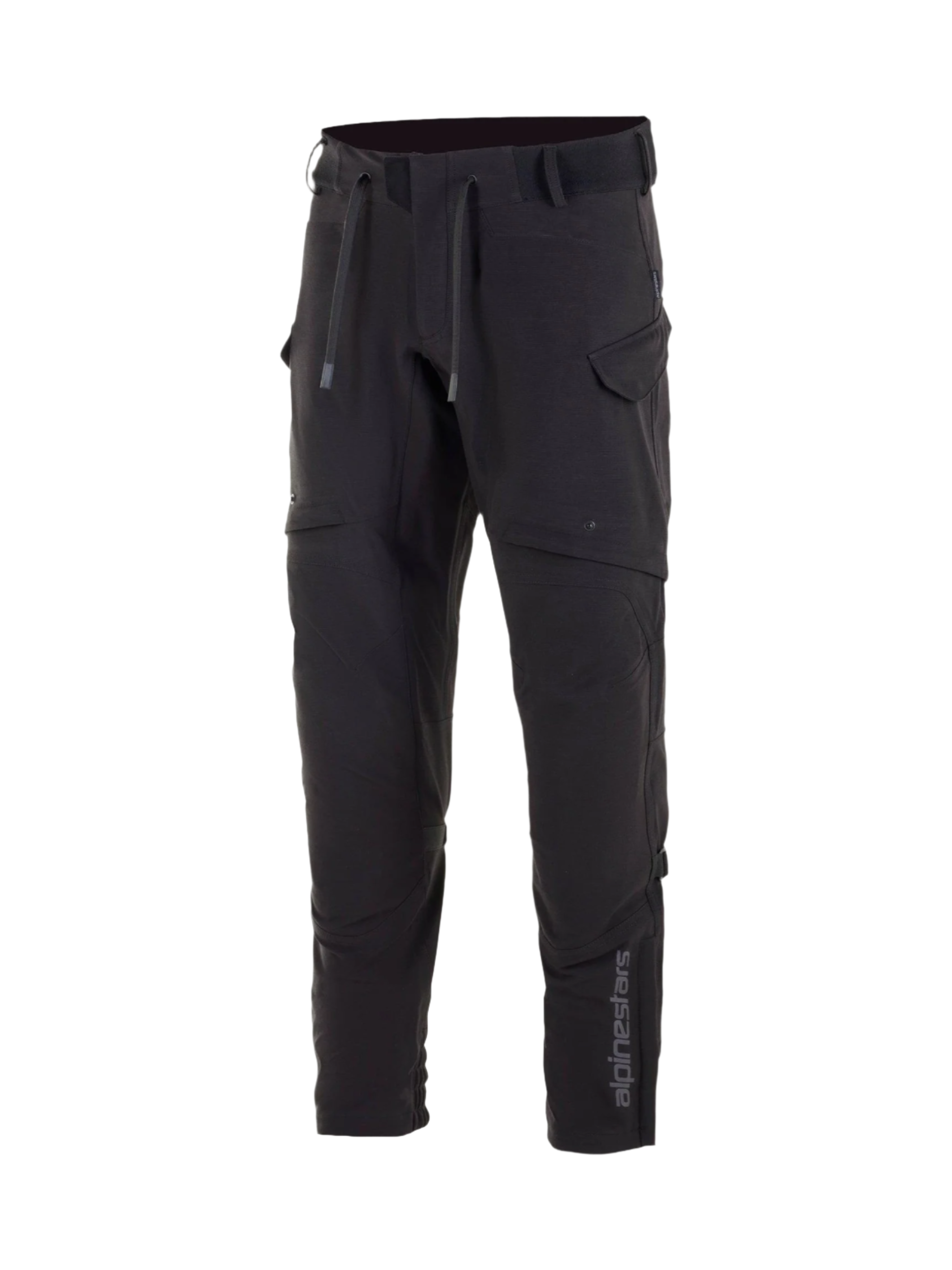 Alpinestars Juggernaut vattentäta MC-byxor för herr, svarta urbana softshellbyxor med integrerade knäskydd.