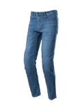 Alpinestars Radon standardpassform jeans, motorcykeljeans för herr, blå, CE-certifierade knäskydd, urban stil för stadskörning
