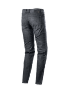 Alpinestars Sektor Standard Fit Jeans Byxor för man, svarta MC-jeans i stretchdenim med aramidförstärkning, vy bakifrån.
