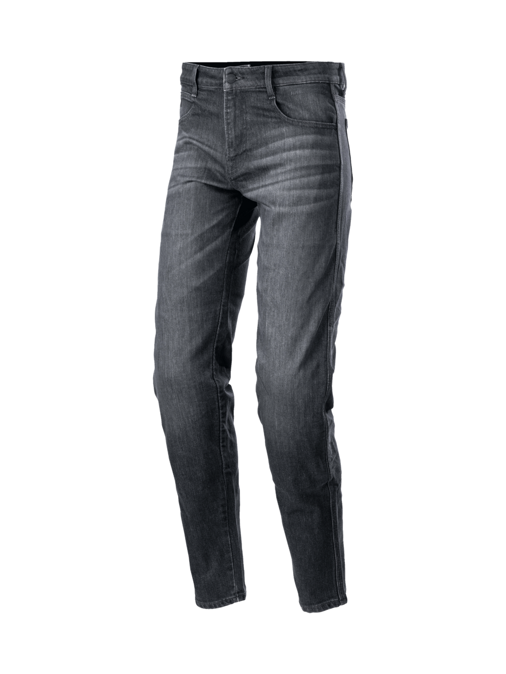Alpinestars Sektor Standard Fit jeans, svarta MC-byxor för herr i tvättad stretchdenim med knäskydd för urban körning