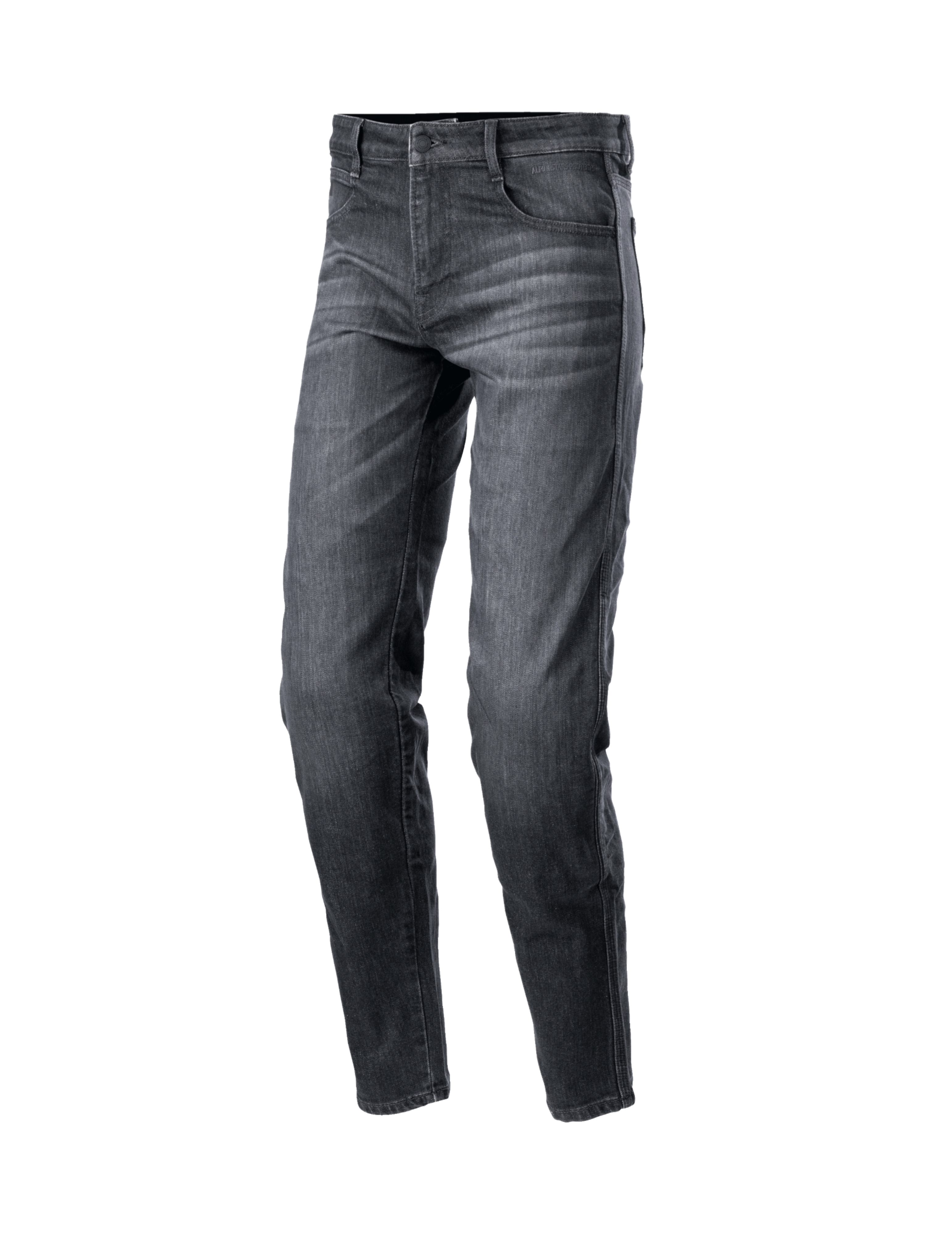 Alpinestars Sektor Standard Fit jeans, svarta MC-byxor för herr i tvättad stretchdenim med knäskydd för urban körning