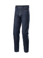 Alpinestars Sektor Standard Fit Jeans Byxor, mörkblå motorcykeljeans för stadskörning, trippelsöm för extra hållbarhet, CE-certifierat Nucleon Plus knäskydd.