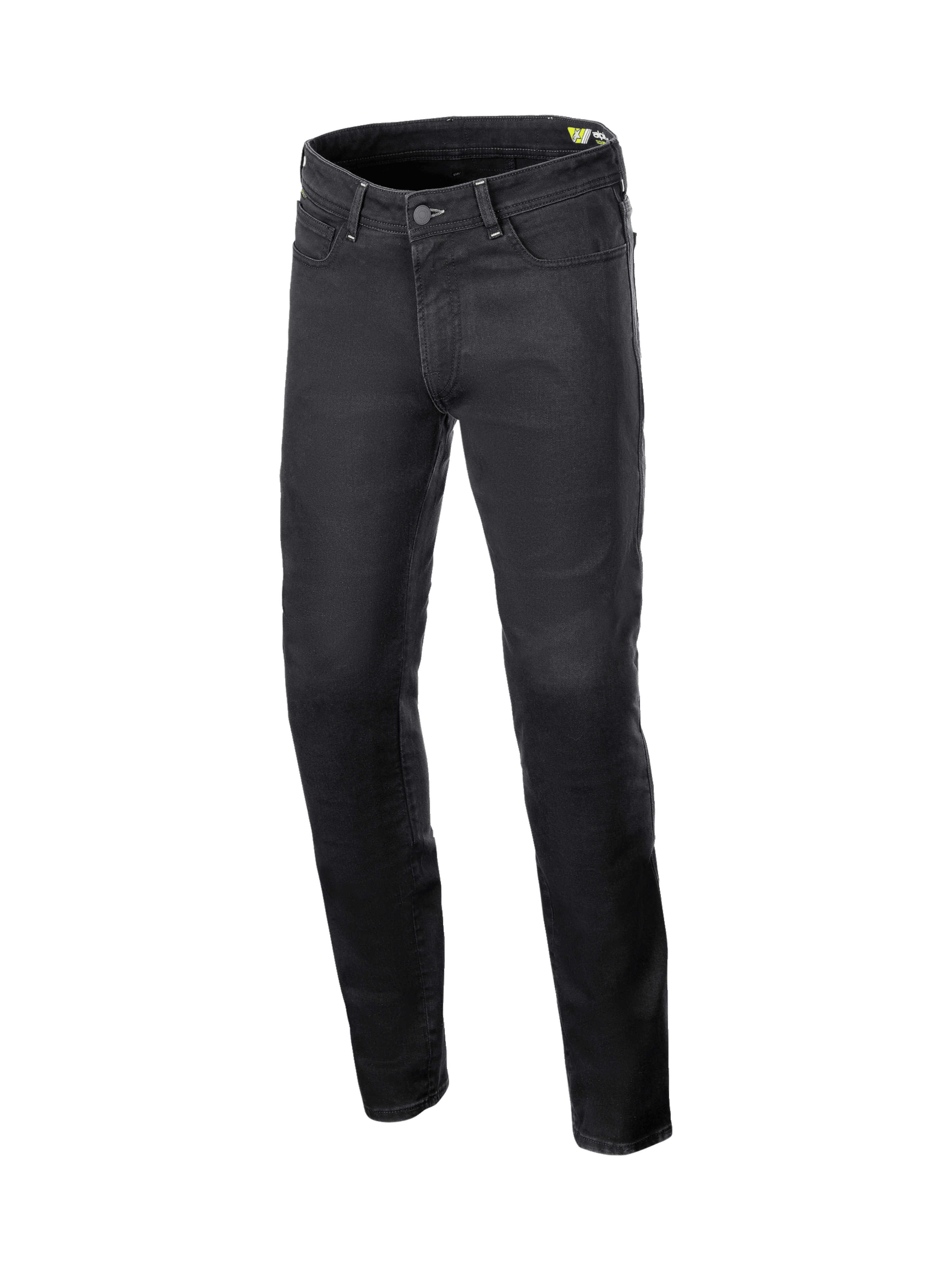 Alpinestars Copper V3 Jeans, svarta motorcykeljeans för herr i stretchig denim med aramidfiber.