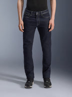 Alpinestars Copper V3 Denim Pants, Motorcycle Jeans, Rinse Blue, regular comfort fit with straight leg, featuring visible white contrast stitching and front pockets, casual urban riding style