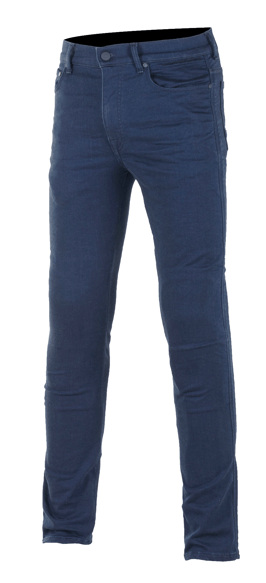 Alpinestars Cerium Tech Stretch Riding Denim, motorcykeljeans, Rinse Blue, slim fit, femficksdesign med knapp- och dragkedjestängning, bälteshällor, stretchmaterial för ökad körkomfort