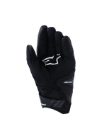 Alpinestars SP-R Pro Gloves, Black Short-cuff Motorcycle Gloves, palm view showing grip reinforcements and white Alpinestars logo, designed for sport riding.