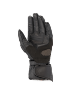 Alpinestars Stella SP-8 V3 damhandskar i svart läder, handflata med förstärkt grepp och perforerad manschett.