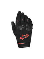 Alpinestars SP X Z vattentäta handskar, motorcykelhandskar, svarta och röd fluo, med delade TPU-knogskydd med ventilation, lysande röd fluo-logotyp på handryggen och slitstark textil- och läderkonstruktion för prestanda i alla väder.
