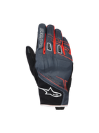Alpinestars Moblast Waterproof Gloves, Motorcycle Gloves, Anthracite and Black with Orange accents, short-cuff design with red-orange linear graphics, white Alpinestars star logo on the cuff and 'astars' branding on the finger, technical textile backhand for all-weather protection