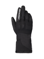 Alpinestars WT-1 Drystar Insulated-handskar, motorcykelhandskar, svarta, textilkonstruktion med integrerat knogskydd, vit Alpinestars-logotyp på pekfingret, lång krage, vattentät och termisk körutrustning för väg- och äventyrsbruk