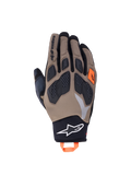Alpinestars Maxdura Drystar handskar, äventyrsmotorcykelhandskar, svarta och bruna med orange detaljer, flexibla TPR-knogar och vattentät konstruktion