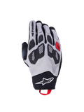 Alpinestars Maxdura Drystar handskar, MC-handskar för äventyrskörning, gråa och svarta med röda detaljer, flexibla TPR-knogar och vattentät konstruktion