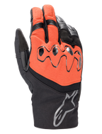 Alpinestars Hyde XT Drystar® XF-handskar, motorcykelhandskar för touring, Fire Red och svarta, med skyddande viskoelastiska knogar, Alpinestars-logotyp på mudden samt vattentät textil- och läderkonstruktion.