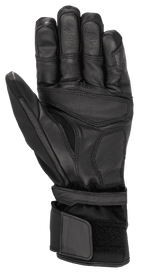 Alpinestars Range 2 In One GORE-TEX-handske med Goregrip-teknik, motorcykelhandske, svart, vy av handflata som visar getläderkonstruktion, förstärkta greppytor och lång krage med kardborrejustering för säker passform.