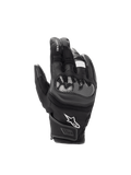 Alpinestars SMX Z Drystar handskar, vattentäta svarta MC-handskar i läder med hårt knogskydd och kort manschett.
