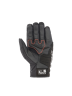 Alpinestars SMX Z Drystar handskar, svarta vattentäta motorcykelhandskar i getläder med röd söm i handflatan.