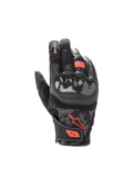 Alpinestars SMX Z Drystar® handskar, vattentäta motorcykelhandskar i svart och röd fluo, getläder med hårt knogskydd.