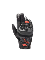 Alpinestars SMX Z Drystar® handskar, vattentäta motorcykelhandskar i svart och röd fluo, getläder med hårt knogskydd.