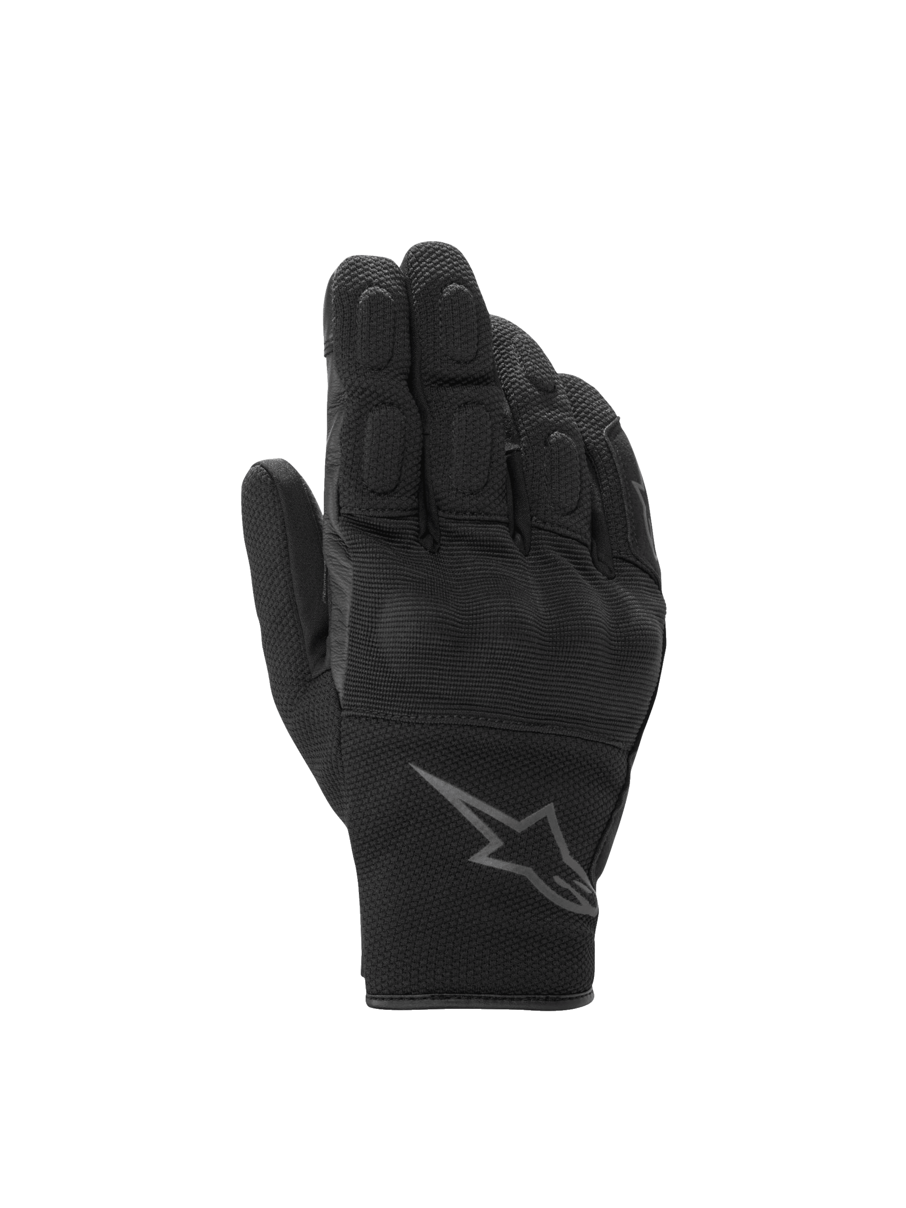 Alpinestars S-Max Drystar handskar, vattentäta motorcykelhandskar för herr, svarta och grå, med knogskydd och kort manschett.