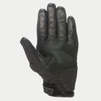 Alpinestars C-30 Drystar®-handskar, svarta, vy av handflatan som visar förstärkningar i syntetisk mocka med skumvaddering, PU-belagda greppytor på tummen och handflatan samt justerbar kardborrerem vid handleden, vattentäta motorcykelhandskar
