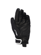 Alpinestars Stella Moblast Waterproof Gloves, palm view, black goat leather with textured grip, white accents and Drystar branding, short-cuff design for urban motorcycle riding