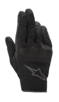 Alpinestars S-Max damhandskar, motorcykelhandskar, svart antracit, design med kort manschett i läder och stretchmesh, med hårt knogskydd och grå Alpinestars-logotyp på handleden, vattentät skyddsutrustning för vägkörning